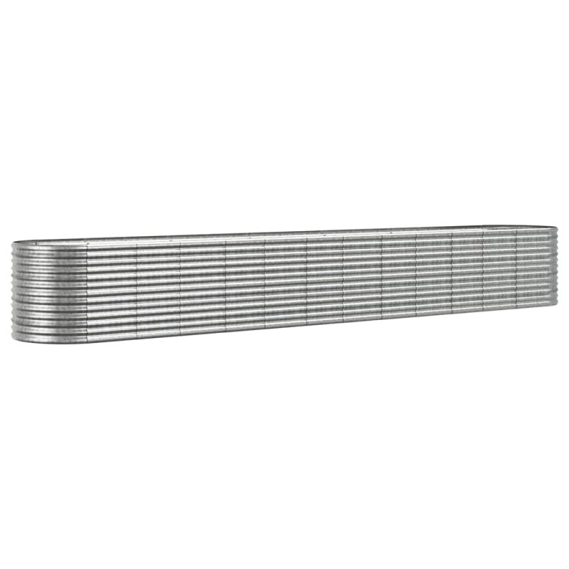 vidaXL Ζαρντινιέρα Ασημί 512x80x68 εκ. Ατσάλι με Ηλεκτρ. Βαφή Πούδρας
