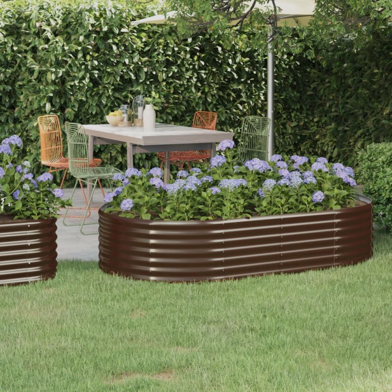 vidaXL Ζαρντινιέρα Καφέ 175x100x36 εκ. Γαλβανισμένος χάλυβας