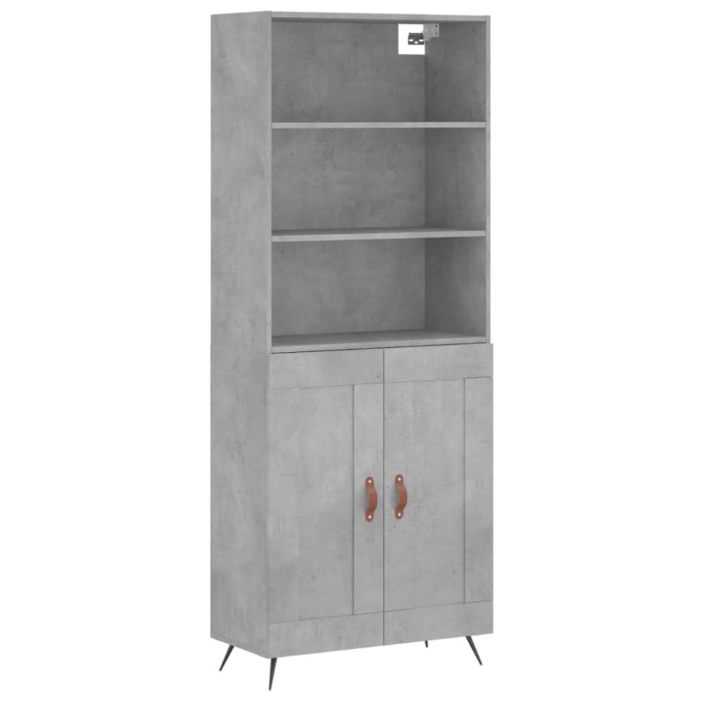 vidaXL Ντουλάπι Γκρι Σκυροδέματος 69,5x34x180 εκ. Επεξεργασμένο Ξύλο
