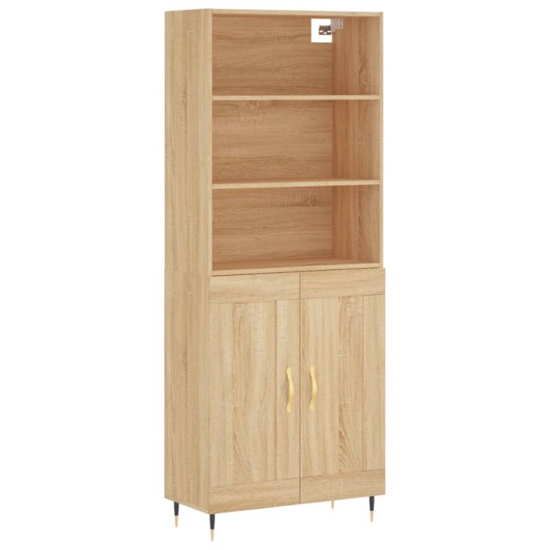vidaXL Ντουλάπι Sonoma δρυς 69,5 x 34 x 180 εκ. από Επεξεργασμένο Ξύλο