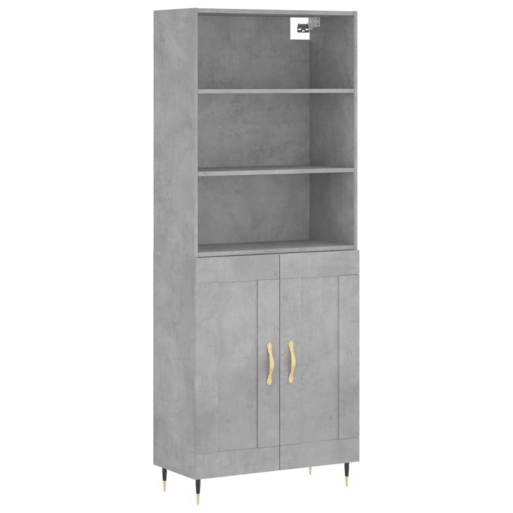 vidaXL Ντουλάπι Γκρι Σκυροδέματος 69,5x34x180 εκ. Επεξεργασμένο Ξύλο