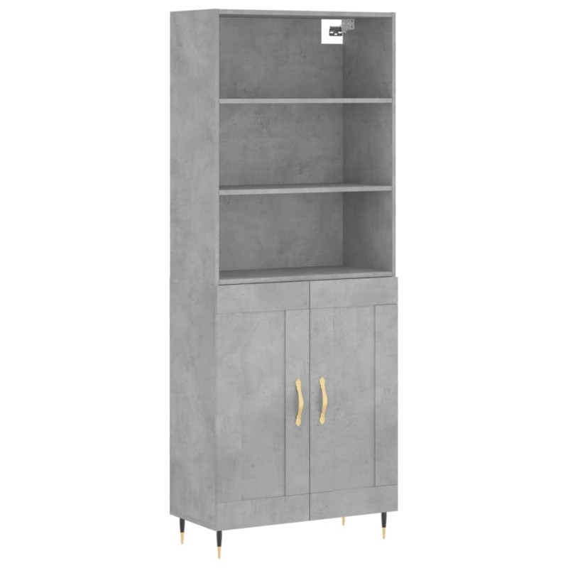 vidaXL Ντουλάπι Γκρι Σκυροδέματος 69,5x34x180 εκ. Επεξεργασμένο Ξύλο