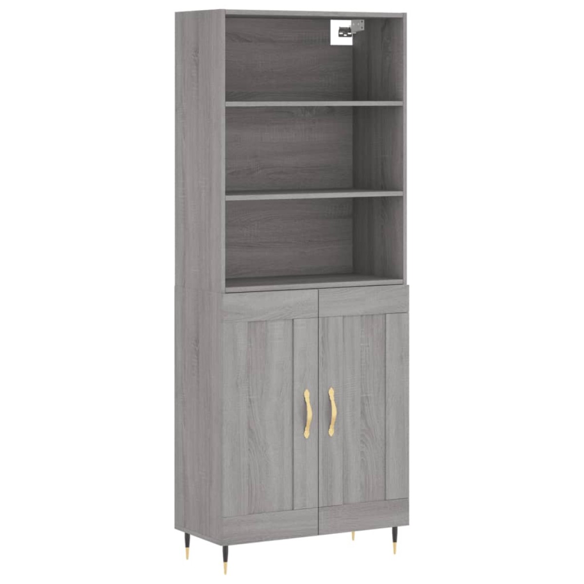 vidaXL Ντουλάπι Γκρι Sonoma 69,5 x 34 x 180 εκ. Επεξεργασμένο Ξύλο