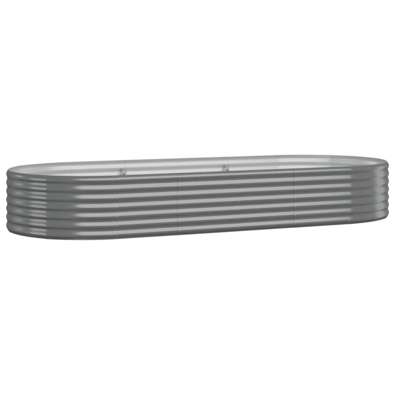 vidaXL Ζαρντινιέρα Γκρι 249x100x36 εκ. Γαλβανισμένος χάλυβας