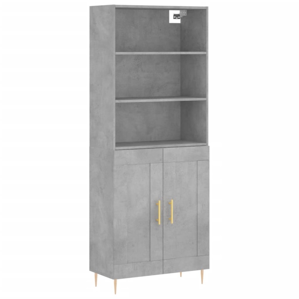 vidaXL Ντουλάπι Γκρι Σκυροδέματος 69,5x34x180 εκ. Επεξεργασμένο Ξύλο