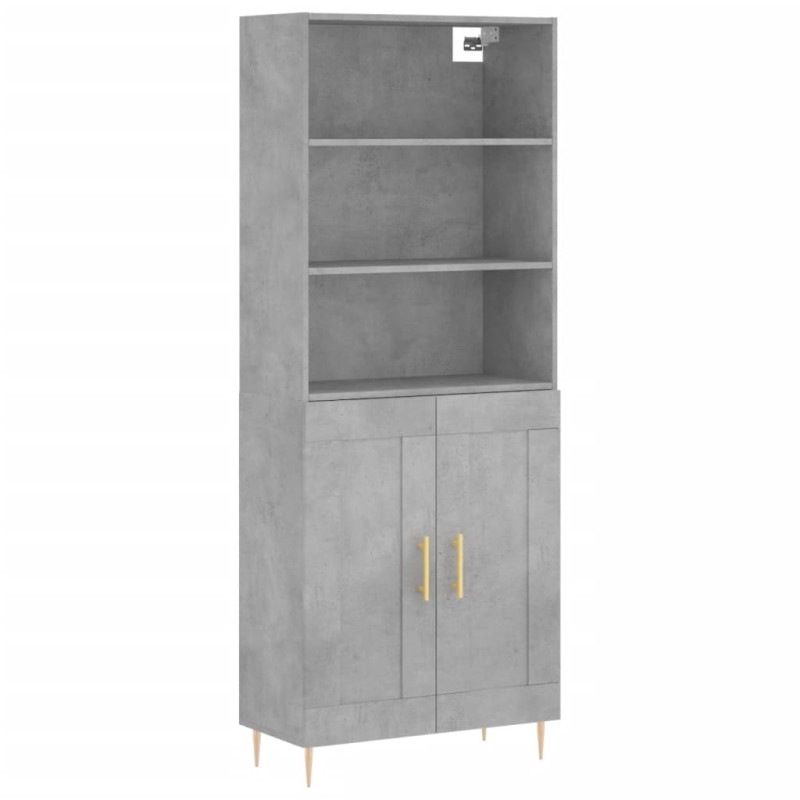 vidaXL Ντουλάπι Γκρι Σκυροδέματος 69,5x34x180 εκ. Επεξεργασμένο Ξύλο