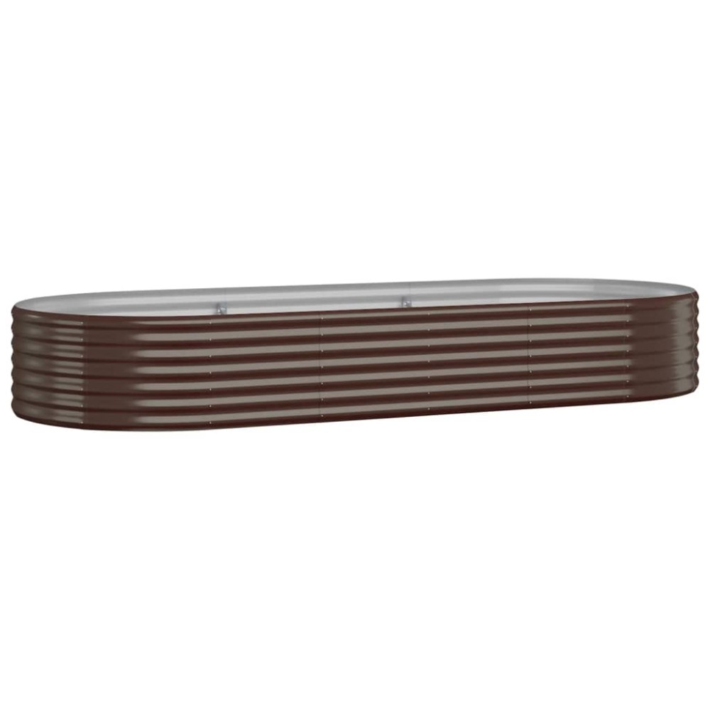 vidaXL Ζαρντινιέρα Καφέ 249x100x36 εκ. Γαλβανισμένος χάλυβας