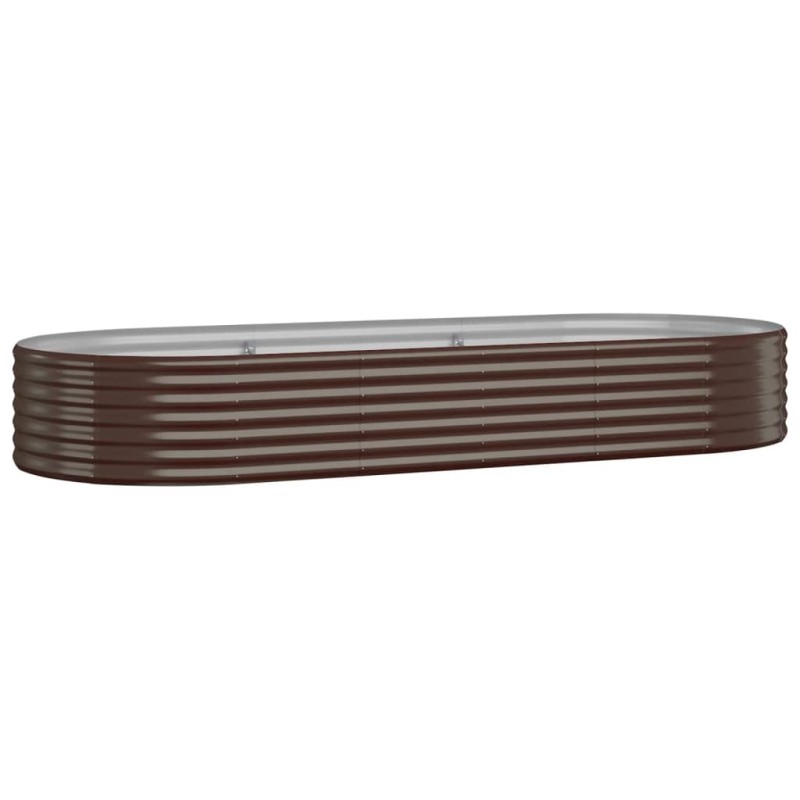 vidaXL Ζαρντινιέρα Καφέ 249x100x36 εκ. Γαλβανισμένος χάλυβας