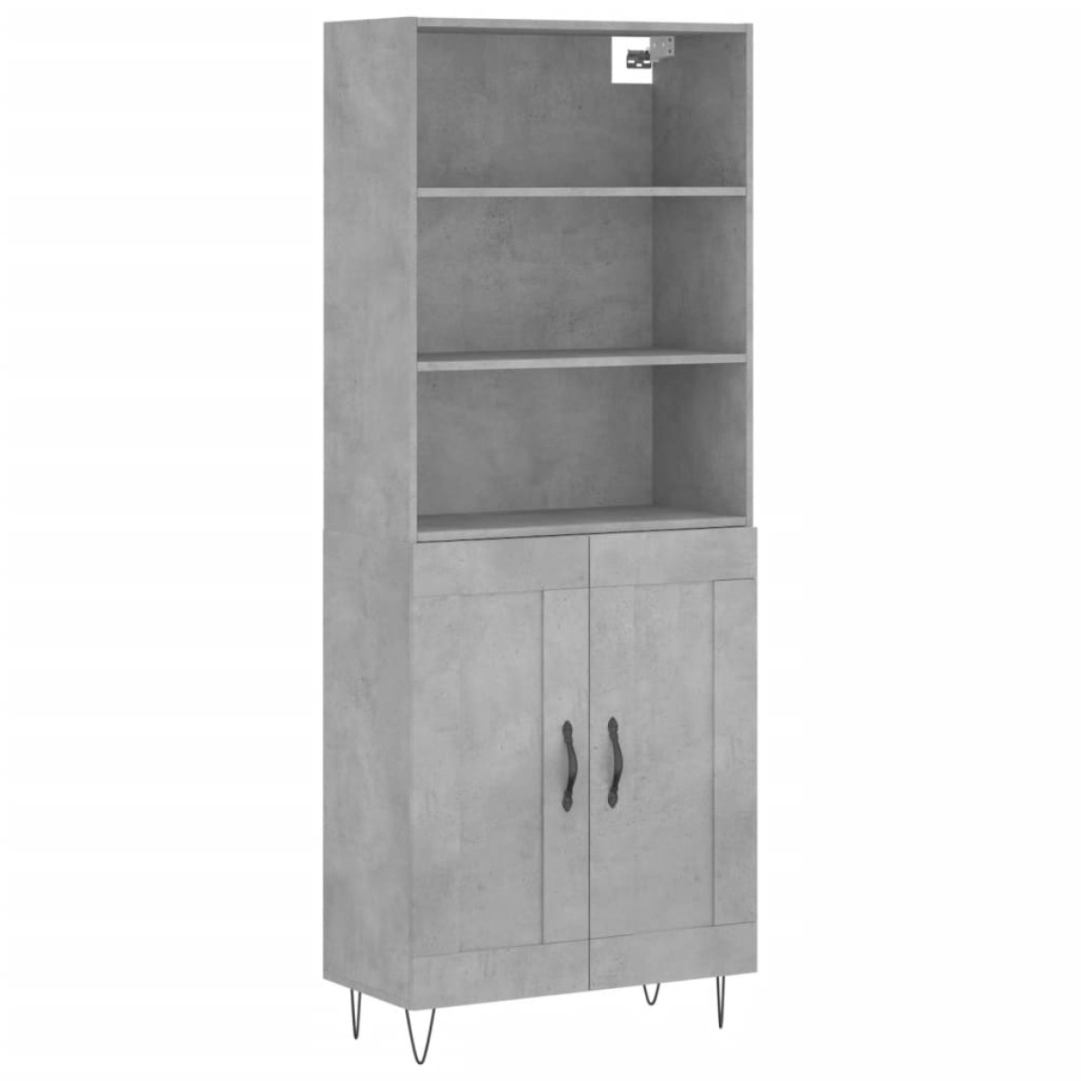 vidaXL Ντουλάπι Γκρι Σκυροδέματος 69,5x34x180 εκ. Επεξεργασμένο Ξύλο
