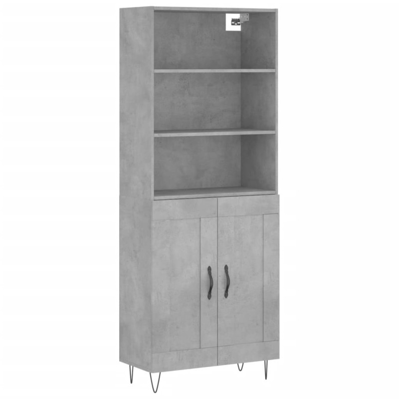 vidaXL Ντουλάπι Γκρι Σκυροδέματος 69,5x34x180 εκ. Επεξεργασμένο Ξύλο