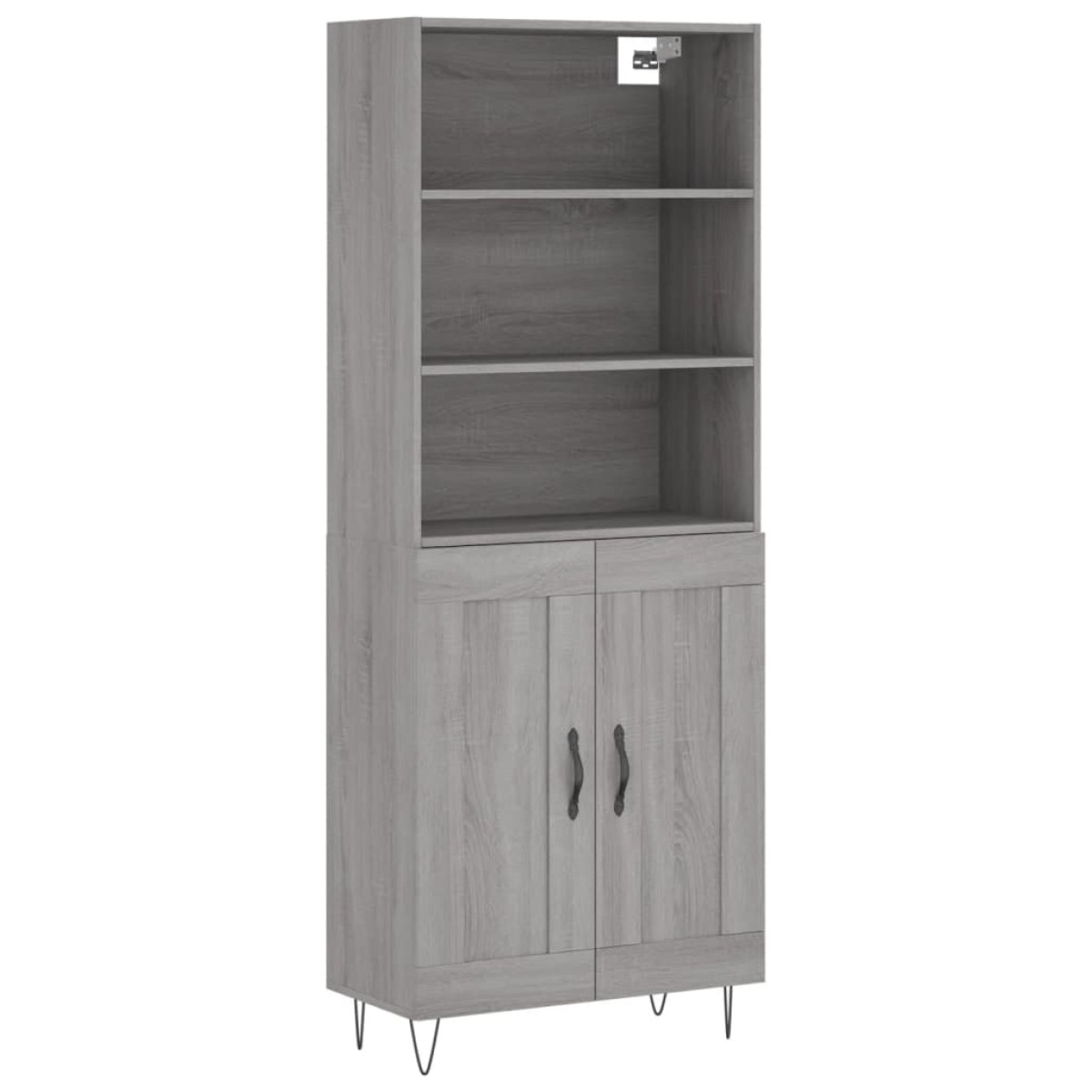 vidaXL Ντουλάπι Γκρι Sonoma 69,5 x 34 x 180 εκ. Επεξεργασμένο Ξύλο