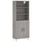 vidaXL Ντουλάπι Γκρι Sonoma 69,5 x 34 x 180 εκ. Επεξεργασμένο Ξύλο