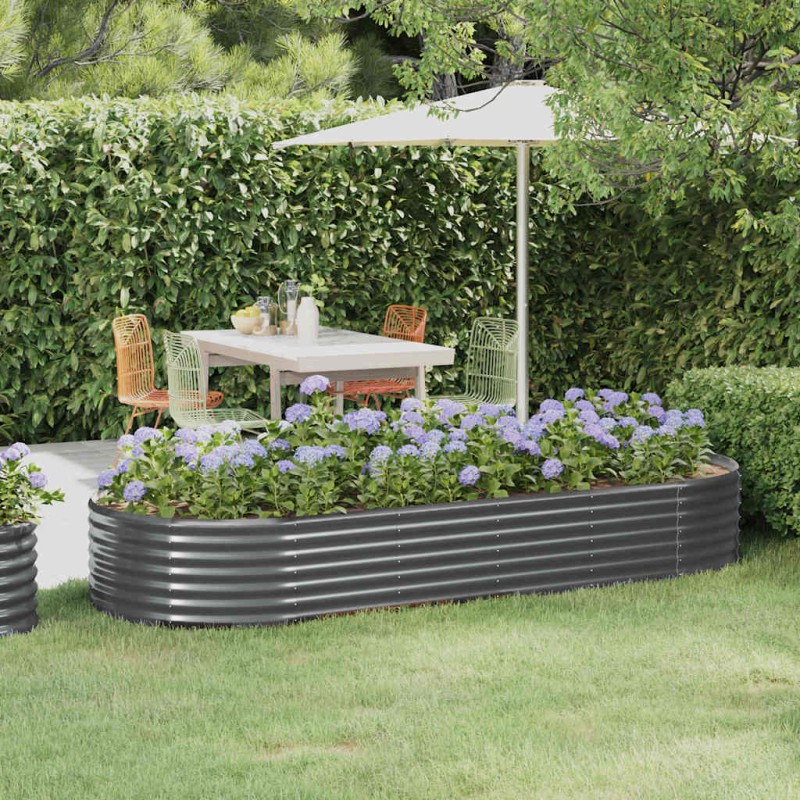 vidaXL Ζαρντινιέρα Ανθρακί 249x100x36εκ Γαλβανισμένος χάλυβας