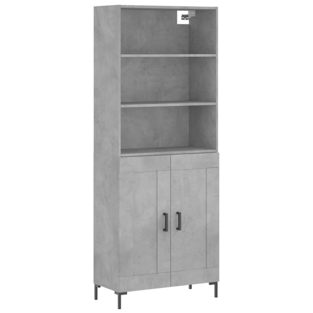 vidaXL Ντουλάπι Γκρι Σκυροδέματος 69,5x34x180 εκ. Επεξεργασμένο Ξύλο