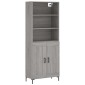 vidaXL Ντουλάπι Γκρι Sonoma 69,5 x 34 x 180 εκ. Επεξεργασμένο Ξύλο