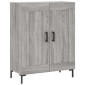 vidaXL Ντουλάπι Γκρι Sonoma 69,5 x 34 x 180 εκ. Επεξεργασμένο Ξύλο