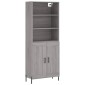 vidaXL Ντουλάπι Γκρι Sonoma 69,5 x 34 x 180 εκ. Επεξεργασμένο Ξύλο