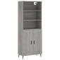 vidaXL Ντουλάπι Γκρι Sonoma 69,5 x 34 x 180 εκ. Επεξεργασμένο Ξύλο