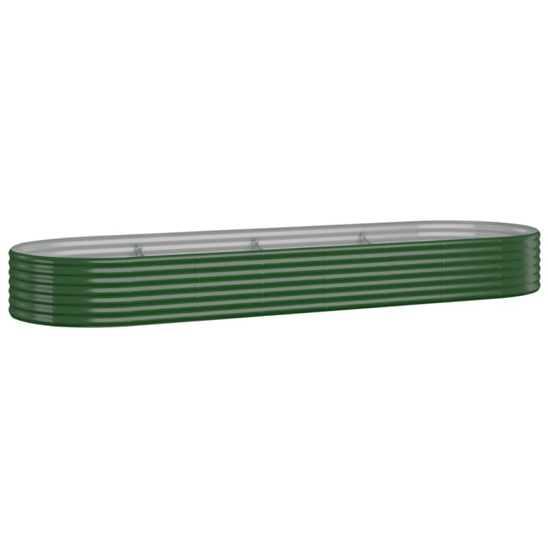 vidaXL Ζαρντινιέρα Πράσινο 322x100x36εκ. Γαλβανισμένος χάλυβας