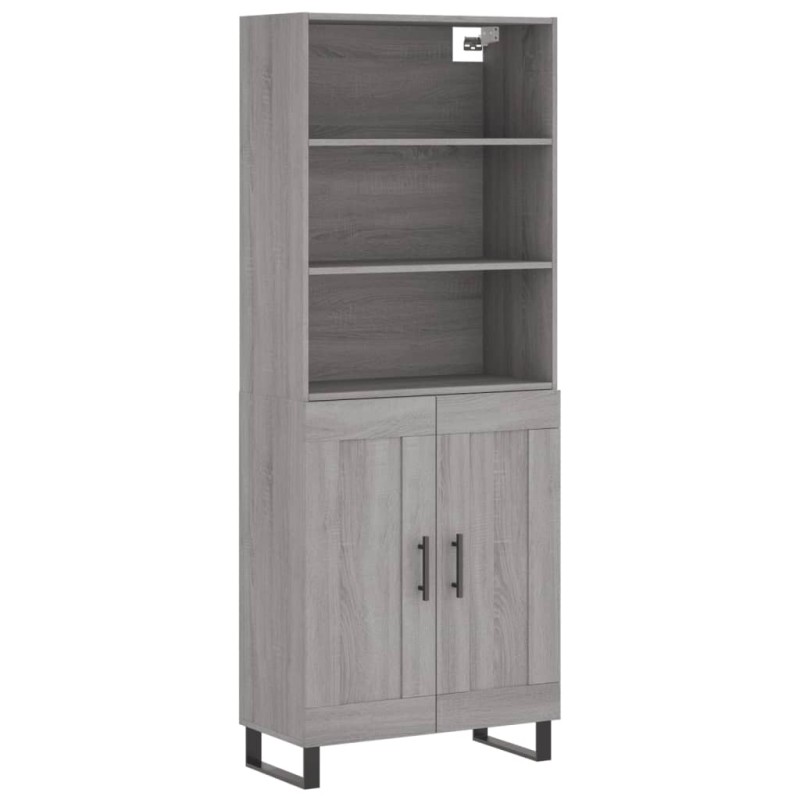 vidaXL Ντουλάπι Γκρι Sonoma 69,5 x 34 x 180 εκ. Επεξεργασμένο Ξύλο