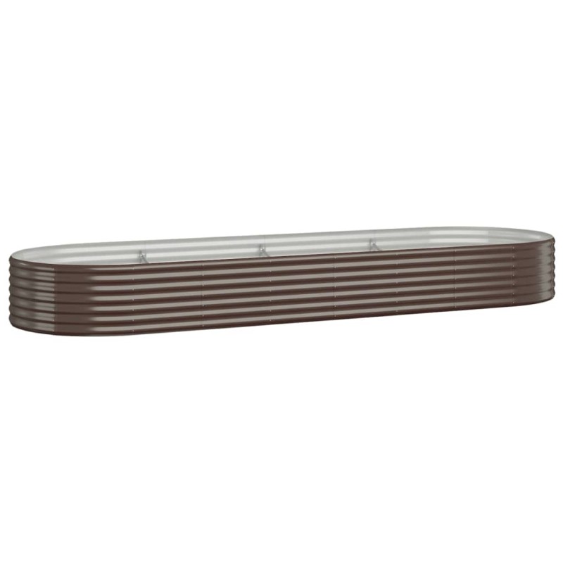 vidaXL Ζαρντινιέρα Καφέ 322x100x36 εκ. Γαλβανισμένος χάλυβας