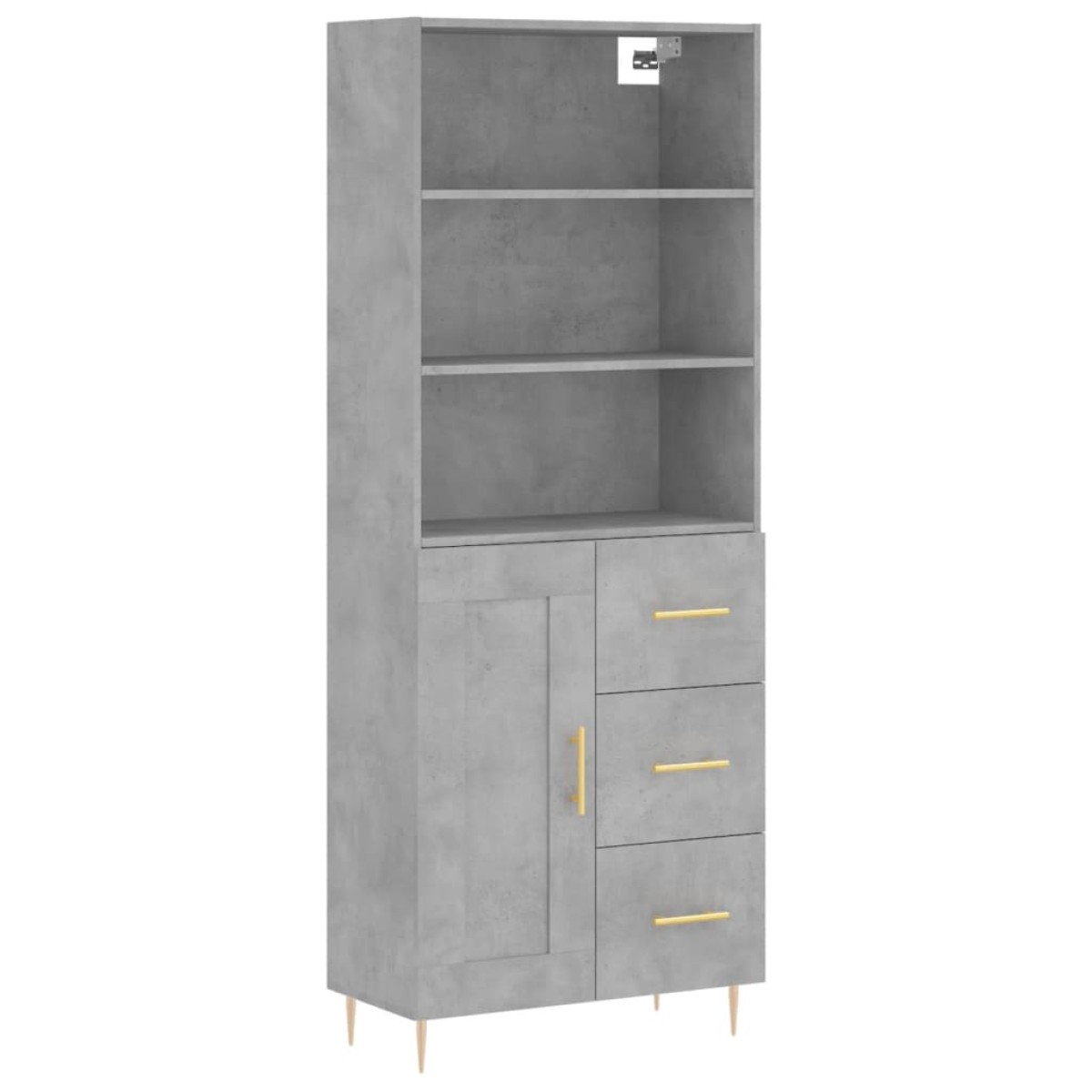 vidaXL Ντουλάπι Γκρι Σκυροδέματος 69,5x34x180 εκ. Επεξεργασμένο Ξύλο
