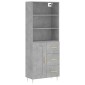 vidaXL Ντουλάπι Γκρι Σκυροδέματος 69,5x34x180 εκ. Επεξεργασμένο Ξύλο