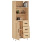 vidaXL Ντουλάπι Sonoma δρυς 69,5 x 34 x 180 εκ. από Επεξεργασμένο Ξύλο