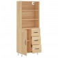 vidaXL Ντουλάπι Sonoma δρυς 69,5 x 34 x 180 εκ. από Επεξεργασμένο Ξύλο