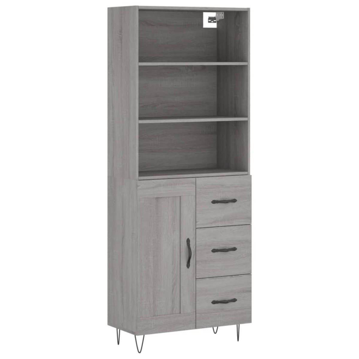 vidaXL Ντουλάπι Γκρι Sonoma 69,5 x 34 x 180 εκ. Επεξεργασμένο Ξύλο