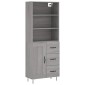 vidaXL Ντουλάπι Γκρι Sonoma 69,5 x 34 x 180 εκ. Επεξεργασμένο Ξύλο