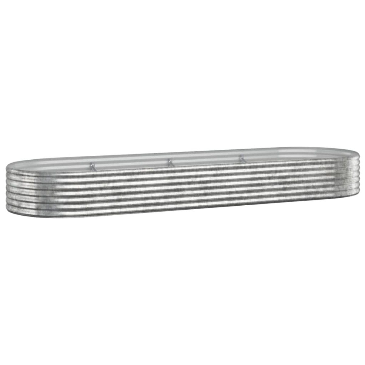 vidaXL Ζαρντινιέρα Ασημί 322x100x36 εκ. Ατσάλι με Ηλεκτρ. Βαφή Πούδρας