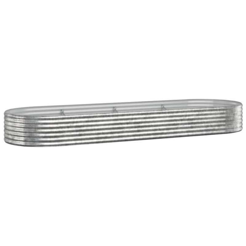 vidaXL Ζαρντινιέρα Ασημί 322x100x36 εκ. Γαλβανισμένος χάλυβας