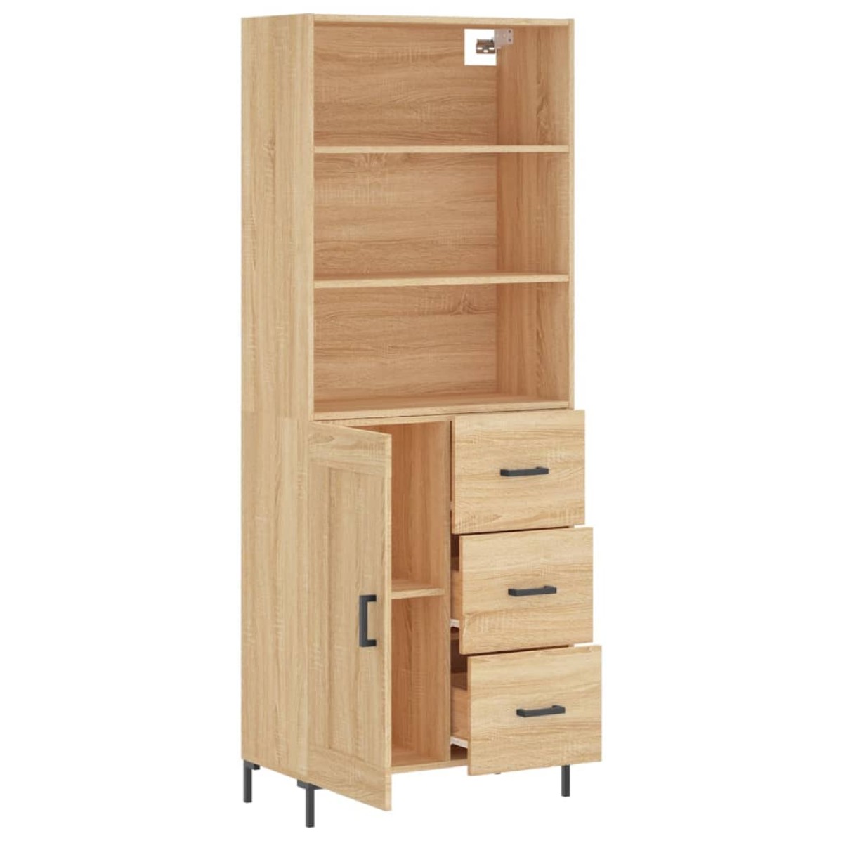 vidaXL Ντουλάπι Sonoma δρυς 69,5 x 34 x 180 εκ. από Επεξεργασμένο Ξύλο