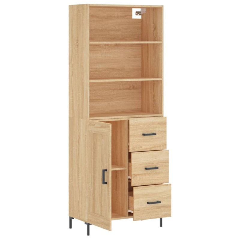 vidaXL Ντουλάπι Sonoma δρυς 69,5 x 34 x 180 εκ. από Επεξεργασμένο Ξύλο