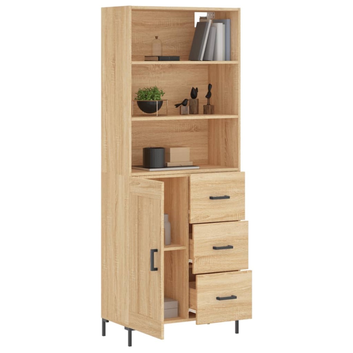 vidaXL Ντουλάπι Sonoma δρυς 69,5 x 34 x 180 εκ. από Επεξεργασμένο Ξύλο