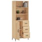vidaXL Ντουλάπι Sonoma δρυς 69,5 x 34 x 180 εκ. από Επεξεργασμένο Ξύλο