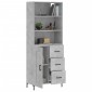 vidaXL Ντουλάπι Γκρι Σκυροδέματος 69,5x34x180 εκ. Επεξεργασμένο Ξύλο