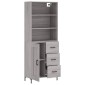 vidaXL Ντουλάπι Γκρι Sonoma 69,5 x 34 x 180 εκ. Επεξεργασμένο Ξύλο