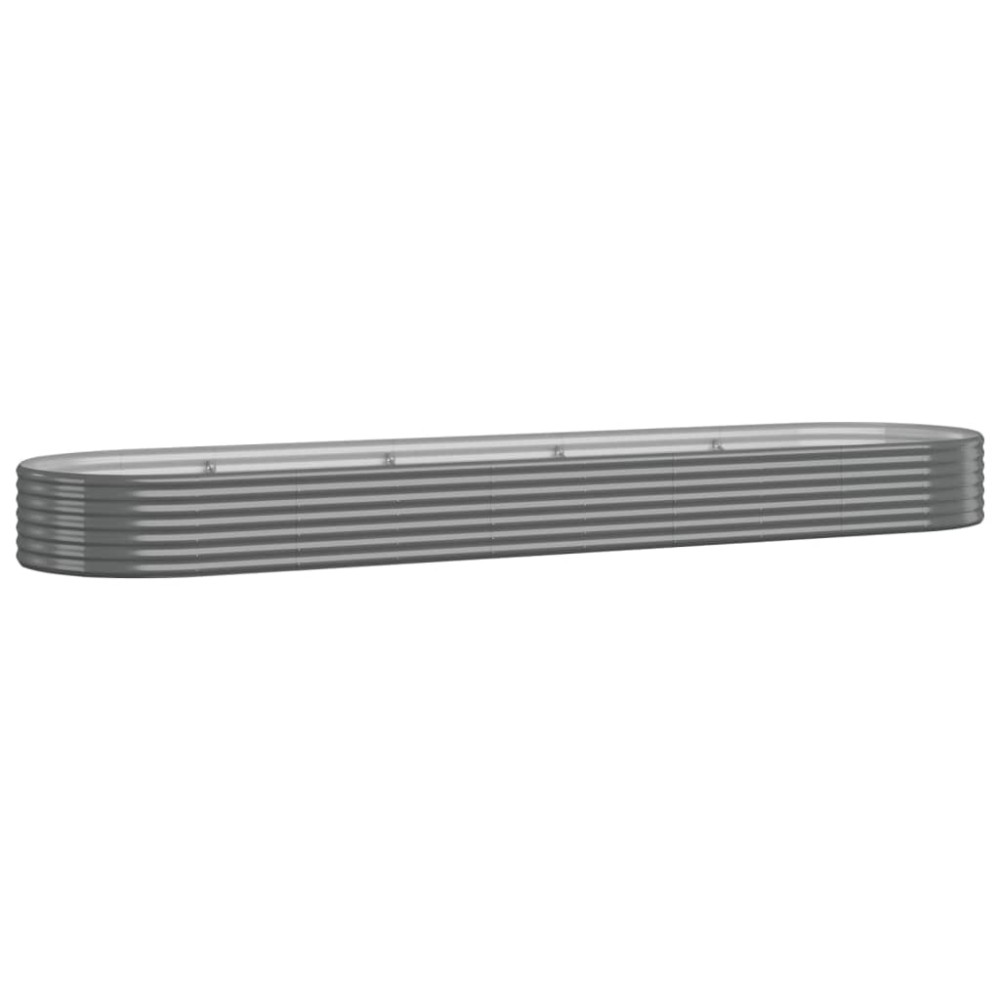 vidaXL Ζαρντινιέρα Γκρι 396x100x36 εκ. Γαλβανισμένος χάλυβας