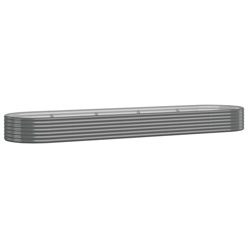 vidaXL Ζαρντινιέρα Γκρι 396x100x36 εκ. Γαλβανισμένος χάλυβας