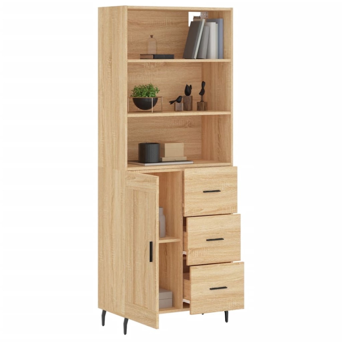 vidaXL Ντουλάπι Sonoma δρυς 69,5 x 34 x 180 εκ. από Επεξεργασμένο Ξύλο