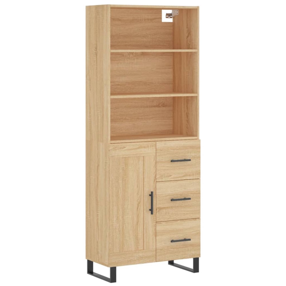 vidaXL Ντουλάπι Sonoma δρυς 69,5 x 34 x 180 εκ. από Επεξεργασμένο Ξύλο