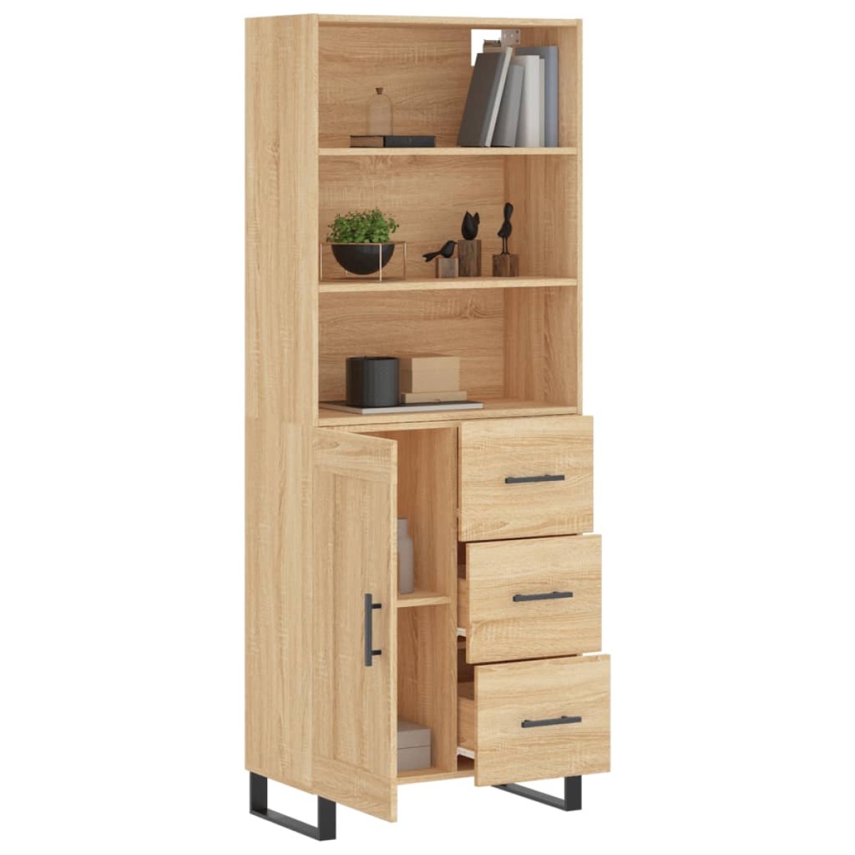 vidaXL Ντουλάπι Sonoma δρυς 69,5 x 34 x 180 εκ. από Επεξεργασμένο Ξύλο