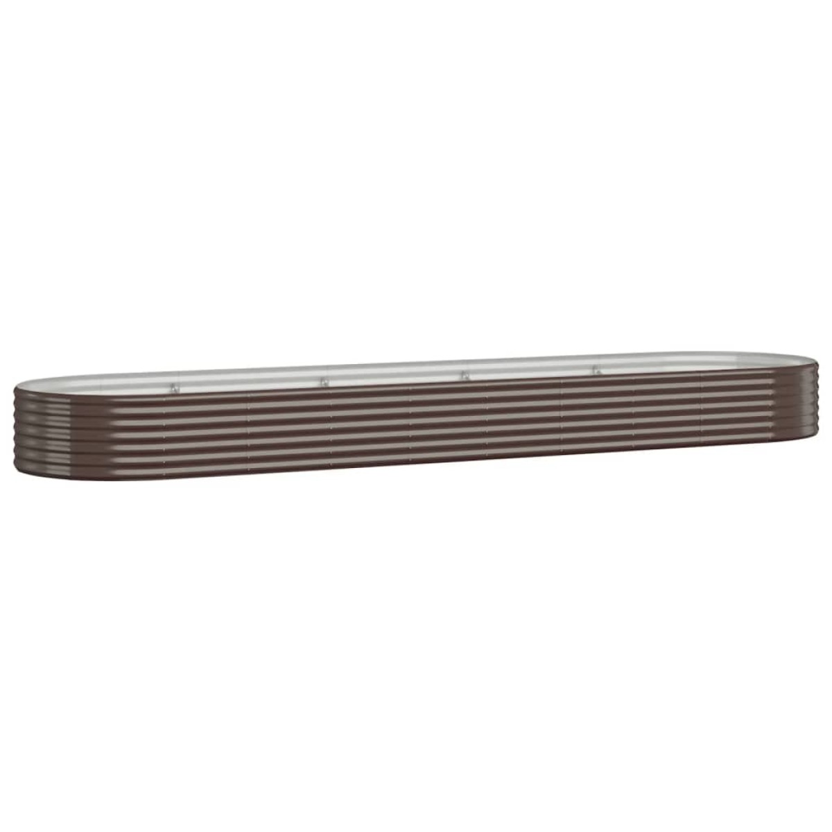 vidaXL Ζαρντινιέρα Καφέ 396x100x36 εκ. Ατσάλι με Ηλεκτρ. Βαφή Πούδρας