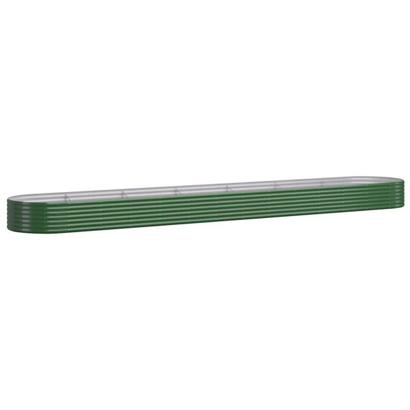 vidaXL Ζαρντινιέρα Πράσινη 544x100x36 εκ. Γαλβανισμένος χάλυβας Πούδρας