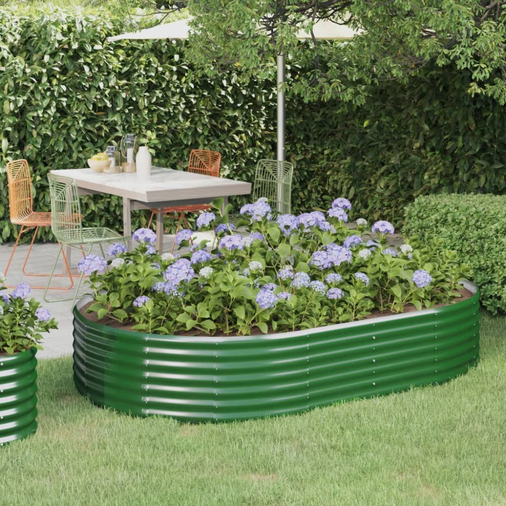 vidaXL Ζαρντινιέρα Πράσινη 214x140x36εκ Γαλβανισμένος χάλυβας