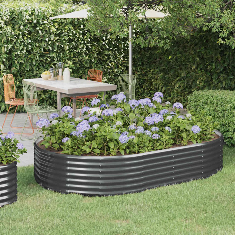 vidaXL Ζαρντινιέρα Ανθρακί 214x140x36εκ Γαλβανισμένος χάλυβας