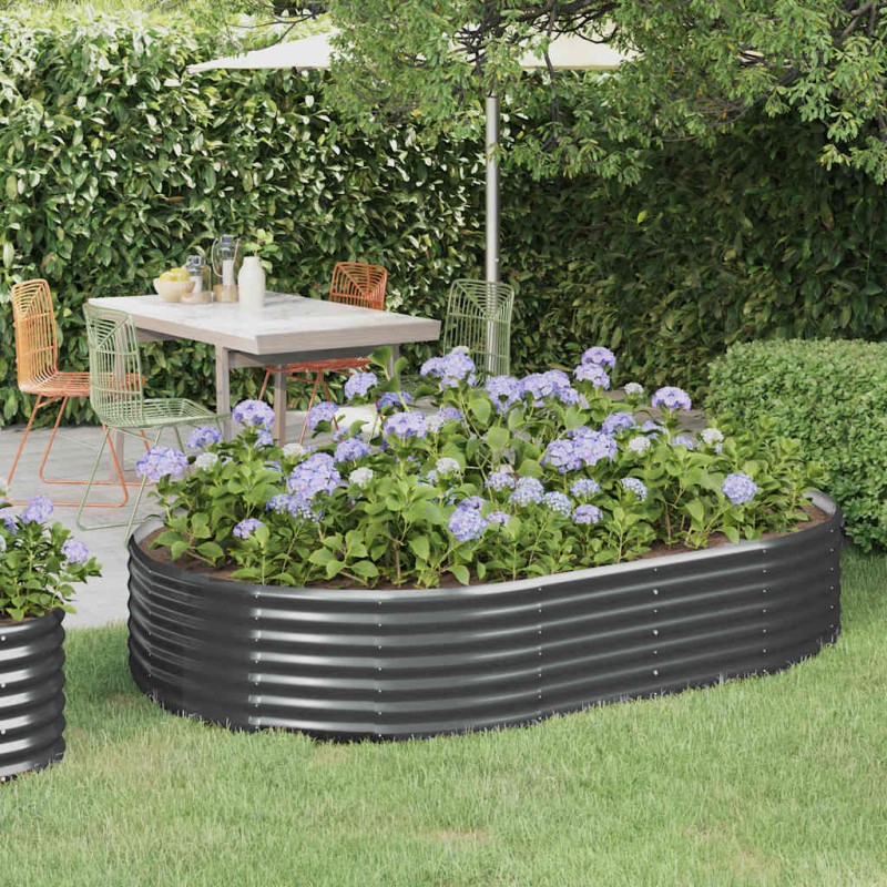 vidaXL Ζαρντινιέρα Ανθρακί 214x140x36εκ Γαλβανισμένος χάλυβας