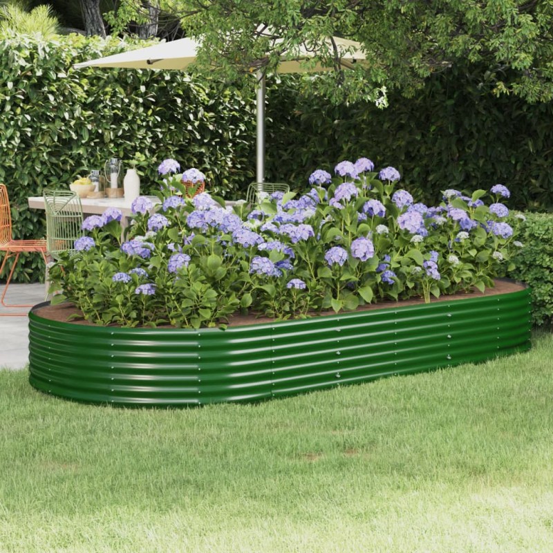 vidaXL Ζαρντινιέρα Πράσινο 296x140x36εκ. Γαλβανισμένος χάλυβας